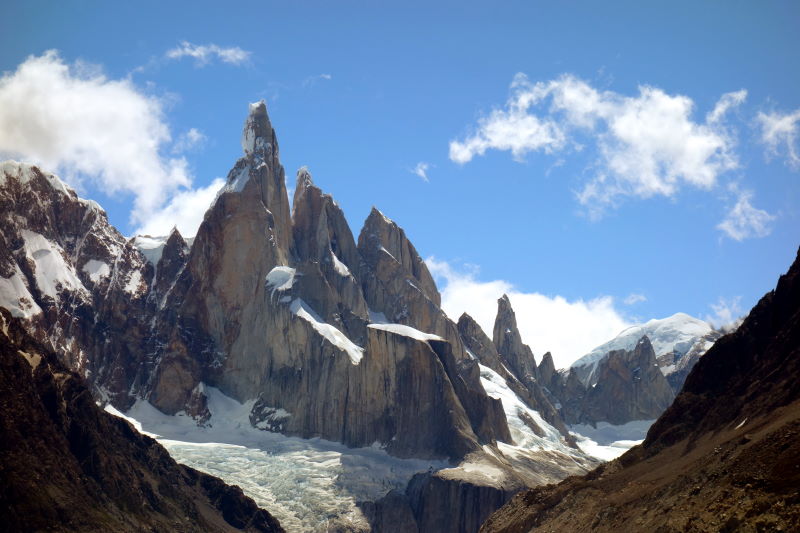 Il Cerro Torre, la Torre Egger e l'Aguja Standhardt.