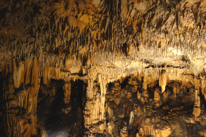 Le stalattiti della grotta di Biserujka.