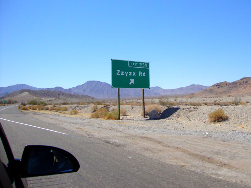 Zzyzx, California.