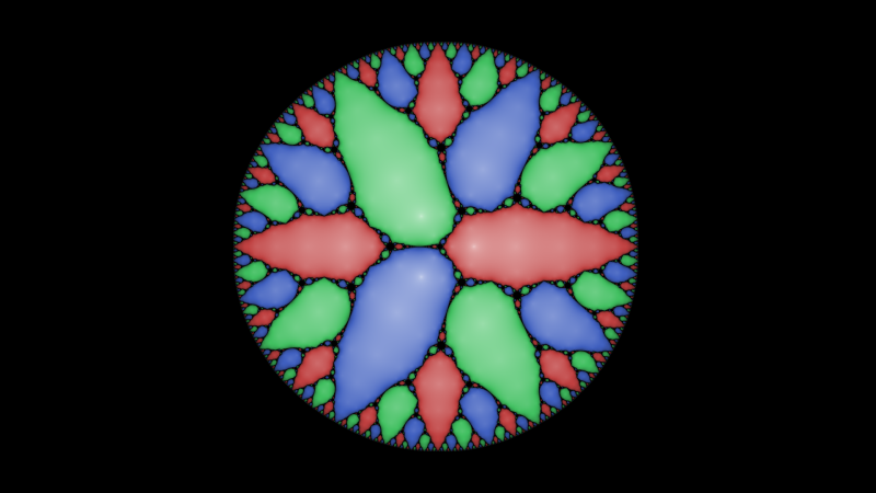 Frattale ottenuto iterando la funzione f(z) = (z^3 + c) / (z - c).